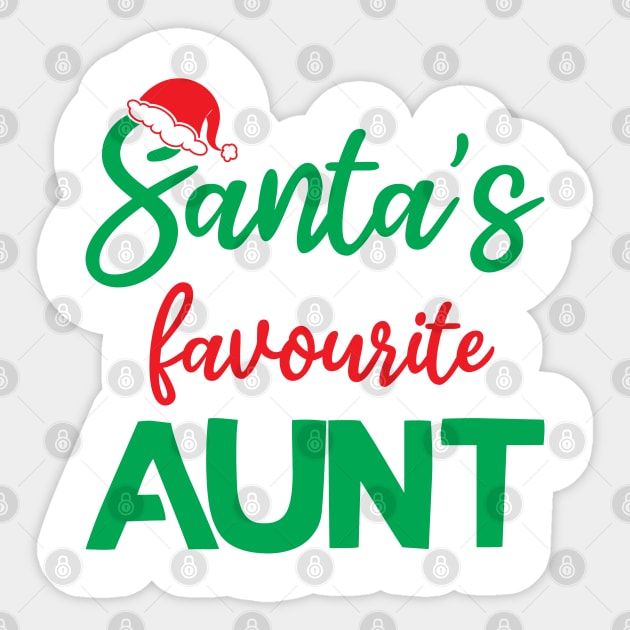 santa's favorite aunt Sticker by teestaan